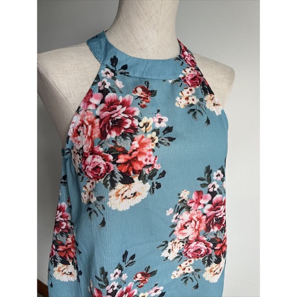 ✅SOLD Womens Aqua Floral Sleeveless Size XL - Picture 9 of 13